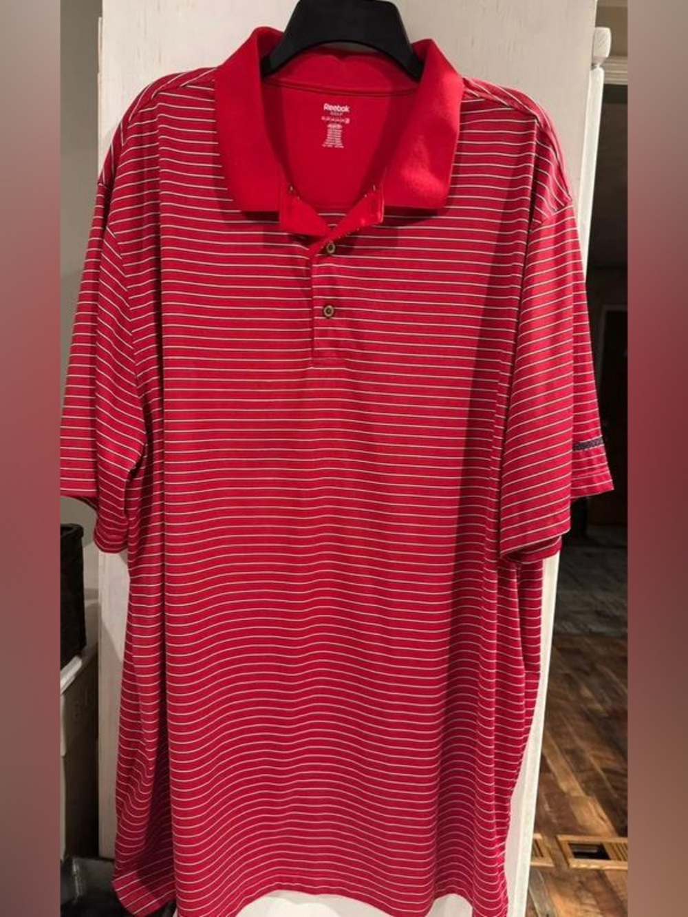 🍊 Men’s Red Striped Polo Shirt